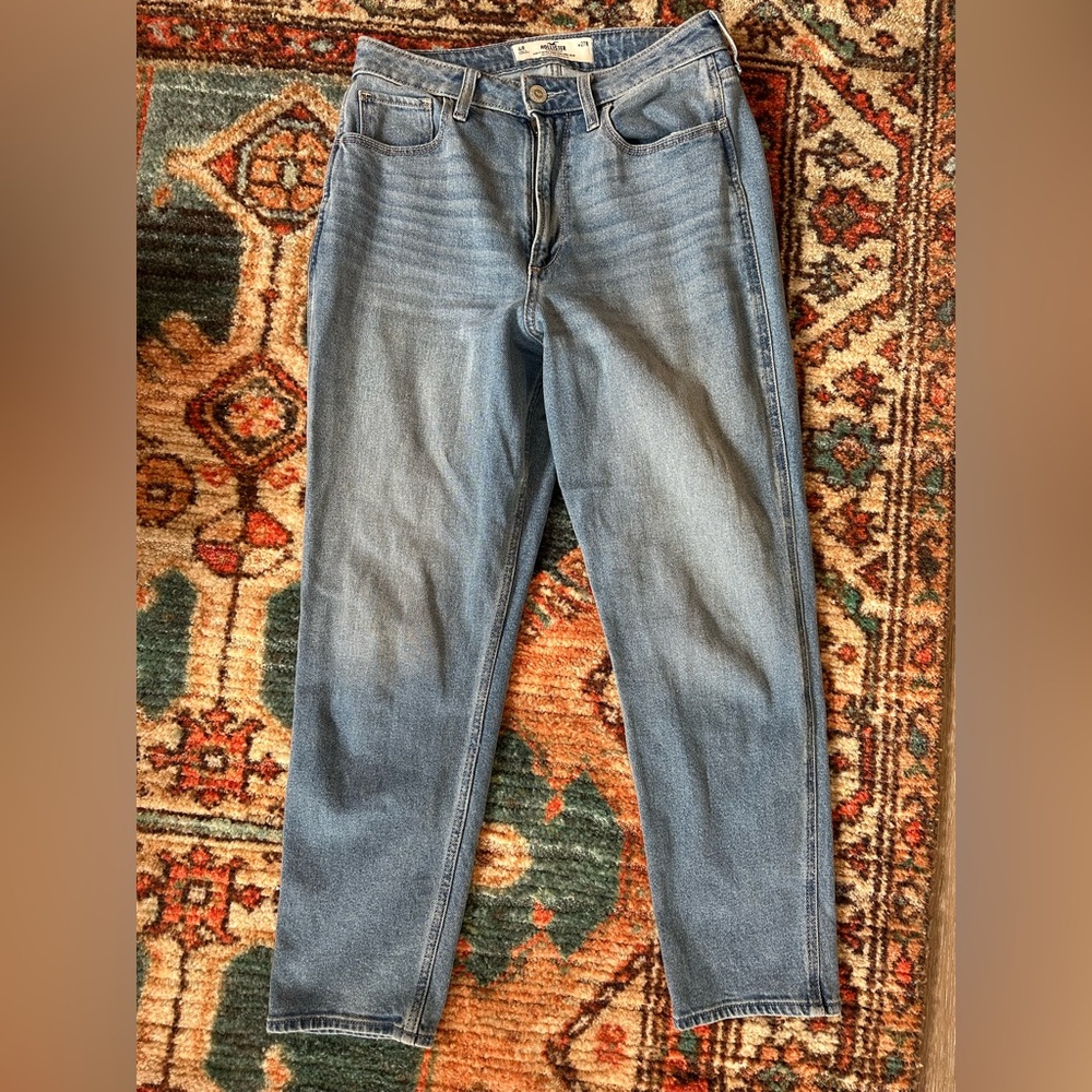 Hollister Women's Straight Leg Jeans - Light Blue